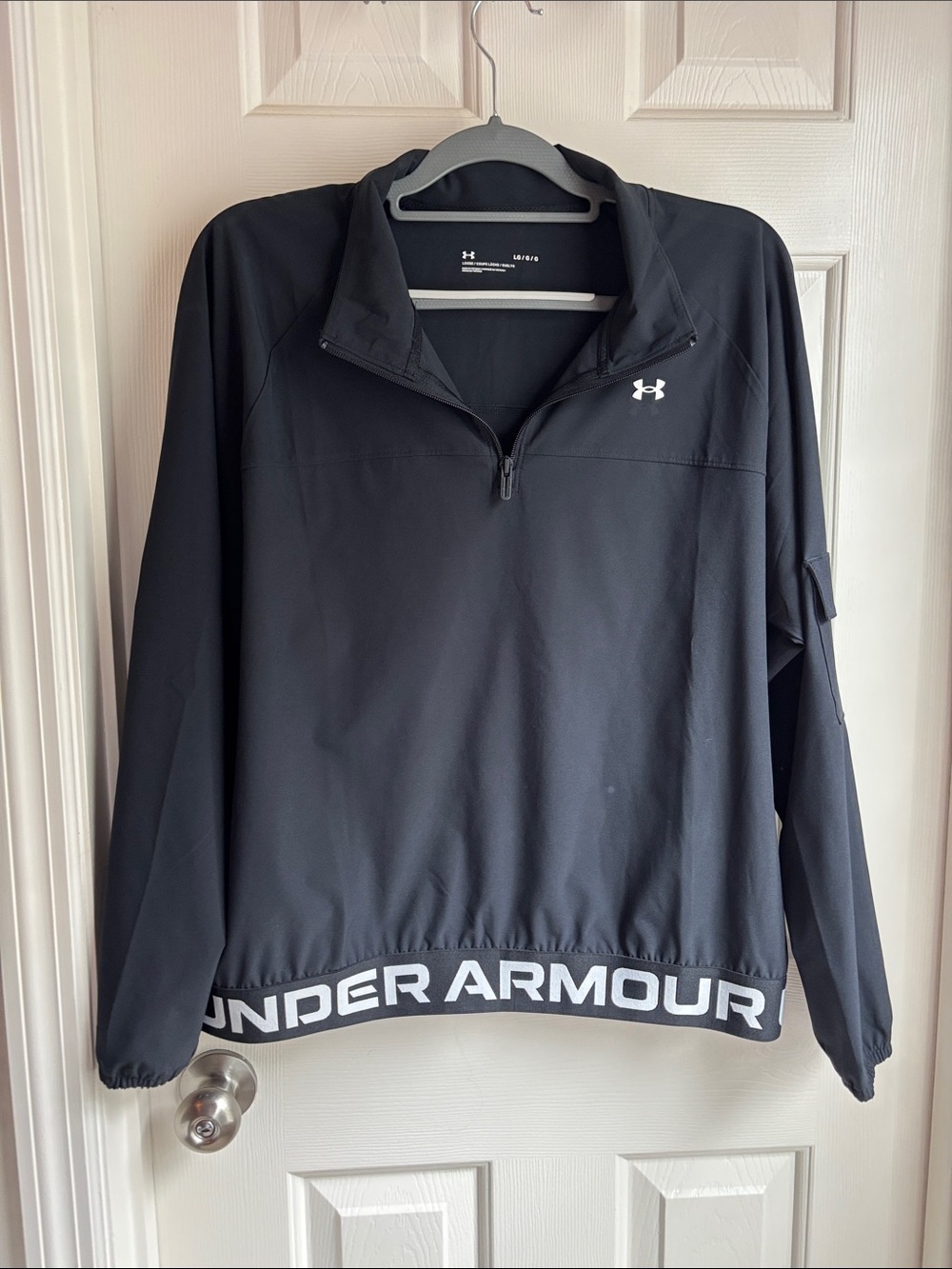 Under Armour Black Half-Zip Pullover with Logo Hem